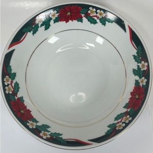 Vintage TIENSHAN “Deck the Halls” Christmas Serving Bowl